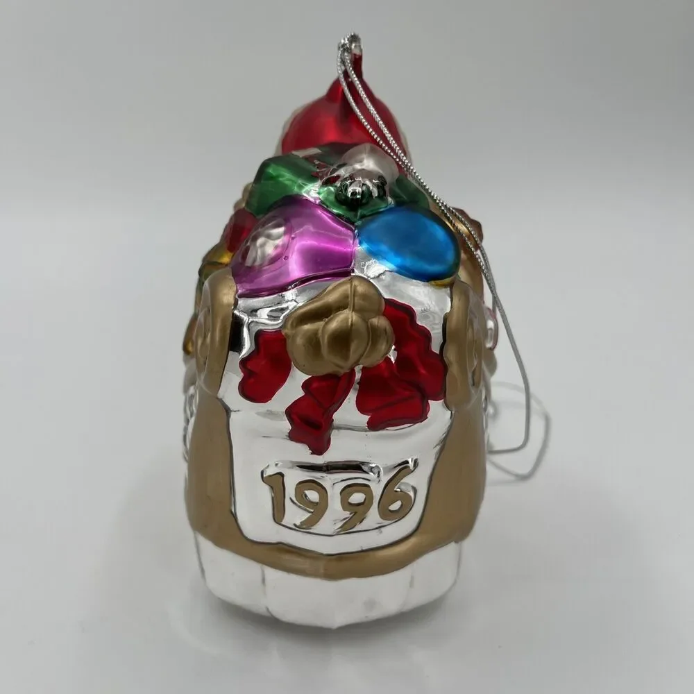Department 56 Mercury Glass Santa In Sleigh Ornament Handpainted Vintage 1996‎